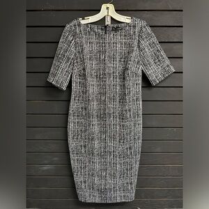 A Pea in the Pod Black and White Patterned Maternity Dress